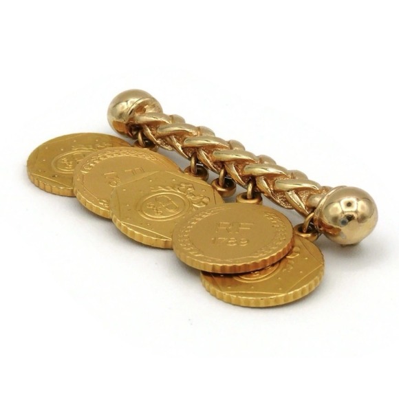 Christian Dior Brooch Pin 1989 French Bicennential Gold Coin CD Vintage Ladies - Picture 9 of 11